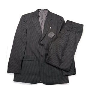 J Ferrar Mens 2-Piece Suit Mens 40L Jacket 32 x 32 Pants Wool NWT Modern Gray